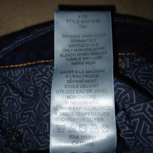 Tory Burch Women's Blue Denim Dark Wash Cuffed Straight Leg Jeans Size 25 - Picture 9 of 12